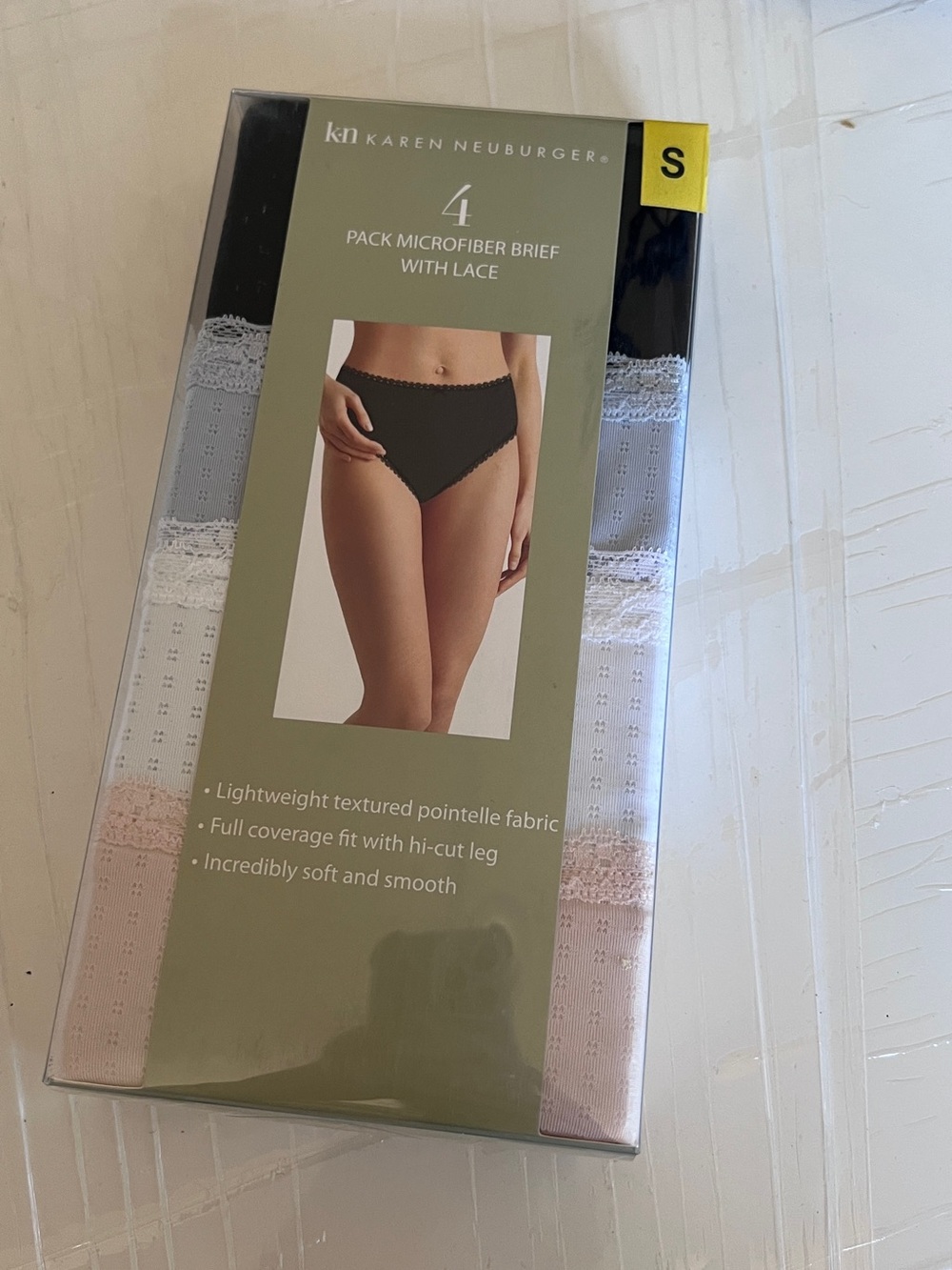 NEW！Karen Neuburger 4-Pack Microfiber Briefs with Lace
